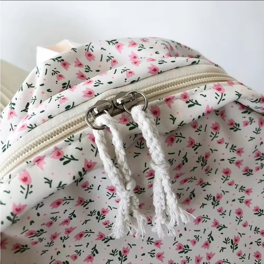 NEW Pink Flowered Backpack - Picture 7 of 10
